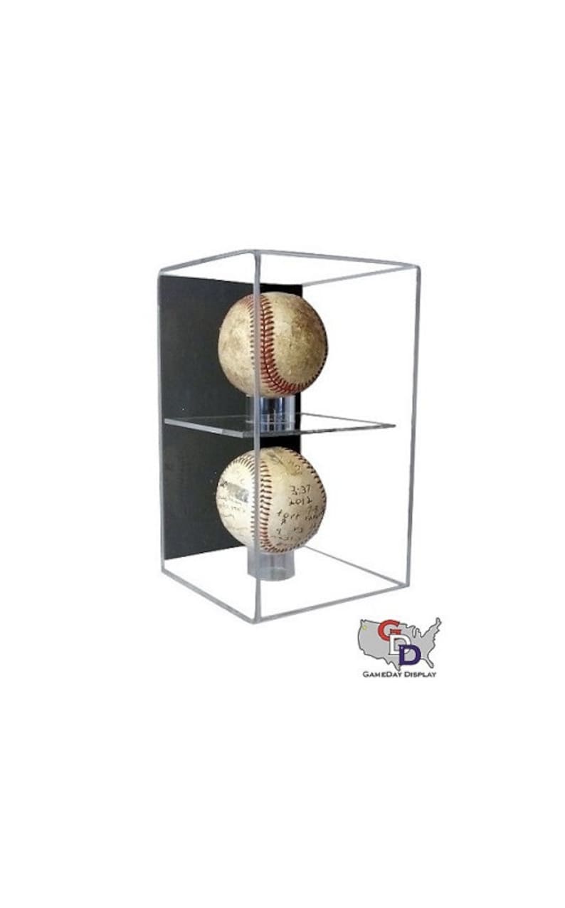 Acrylic Wall Mount Vertical Double Baseball Display Case by Etsy