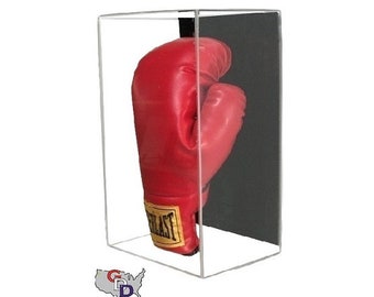 Vitrina de guante de boxeo vertical de tamaño completo de montaje en pared acrílica de GameDay Display