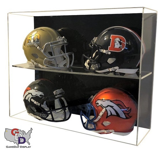 Acrylic Wall Mount 4 Four Mini Helmet Display Case By Gameday Display
