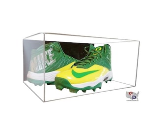 Acrylic Wall Mount Large Shoe Pair Size 17 and Under Display Case by GameDay Display