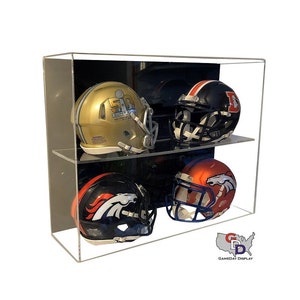 Acrylic Wall Mount 4 Four Mini Helmet Display Case by GameDay Display