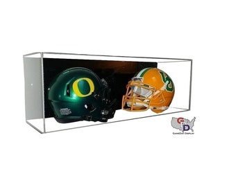 Acrylic Wall Mount Double Mini Helmet Display Case by GameDay Display