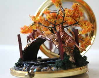 Miniatuur Diorama Fantasy Fairytale Micro World Compacte Spiegel Tiny Yin en Yang: Moeder, Vader