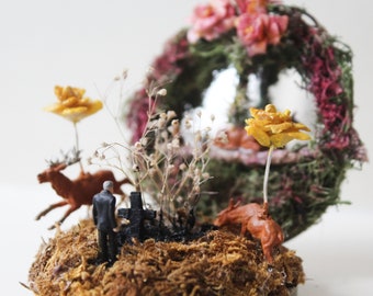 Miniatuur hertendiorama compacte spiegel: Fantasy Micro World