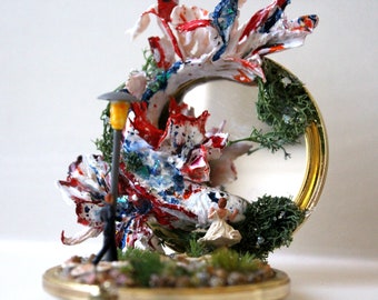 Miniatuur Diorama Fantasy Fairy tale Micro World Compacte Spiegel Tiny Koi Fish: A Touch Goodbye