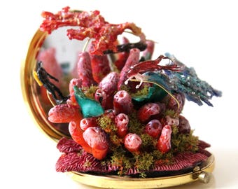 Miniatuur zeemeermin diorama compacte spiegel: Fantasy Micro World