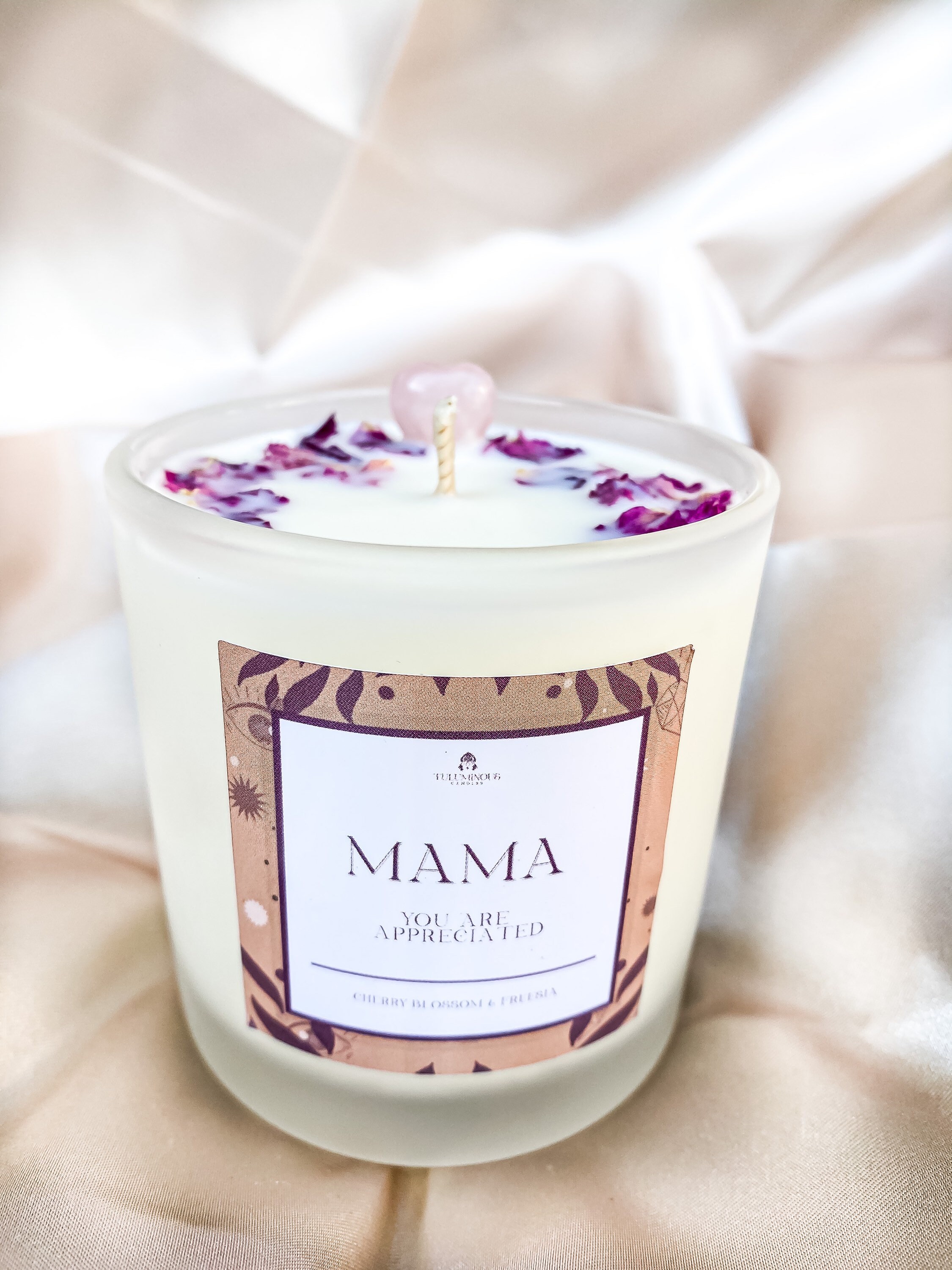 Mama Crystal candle healing stones crystal candle best Etsy