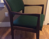 Mid Century Modern Jens Risom style Walnut Arm Chair office chair side chair- Excellent condition