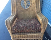 Vintage Polo Ralph Lauren Tall Wicker Rocker Rattan