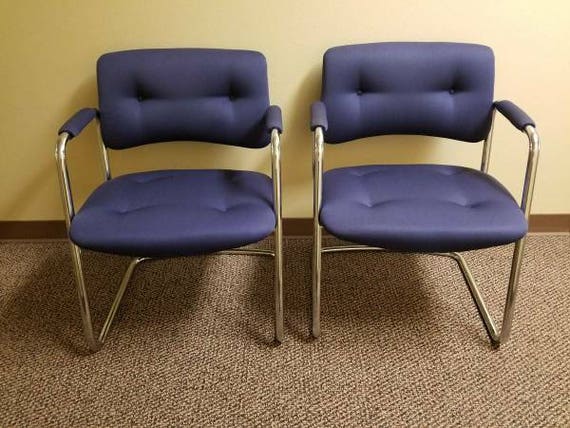 1987 Steelcase Chrome Cantilever Chair Office Chair Dining Etsy