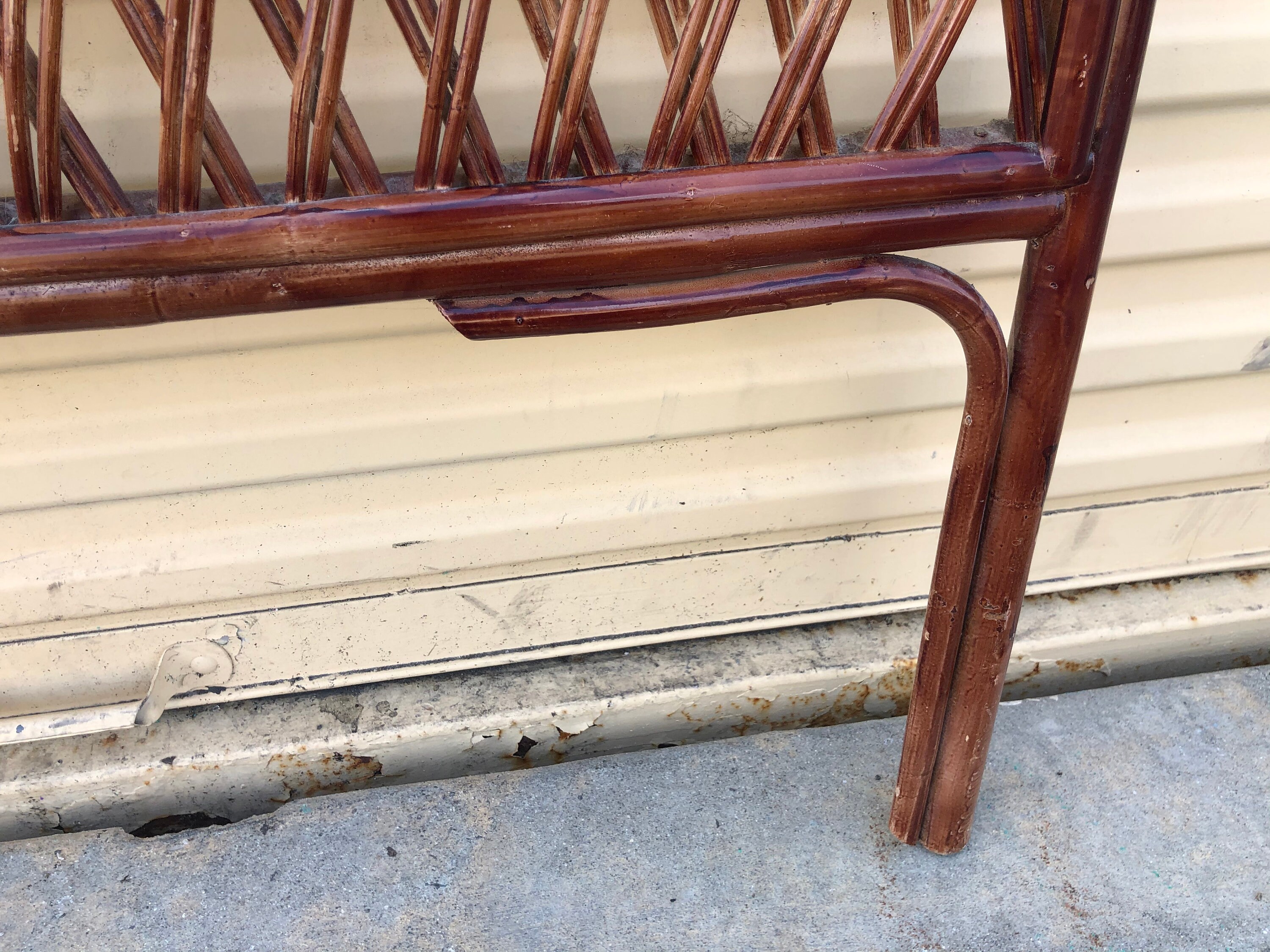 Vintage Mid Century Wicker Rattan Headboard Full Size Etsy