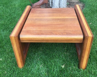 Mid Century Modern Heavy Thick Solid Wood End Table /Side Table