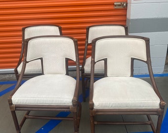 Vintage McGuire Style Rattan Arm Chairs -set of 4