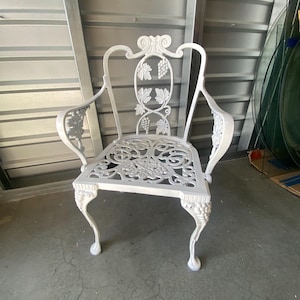 Vintage Victorian Cast Aluminum Patio Armchair