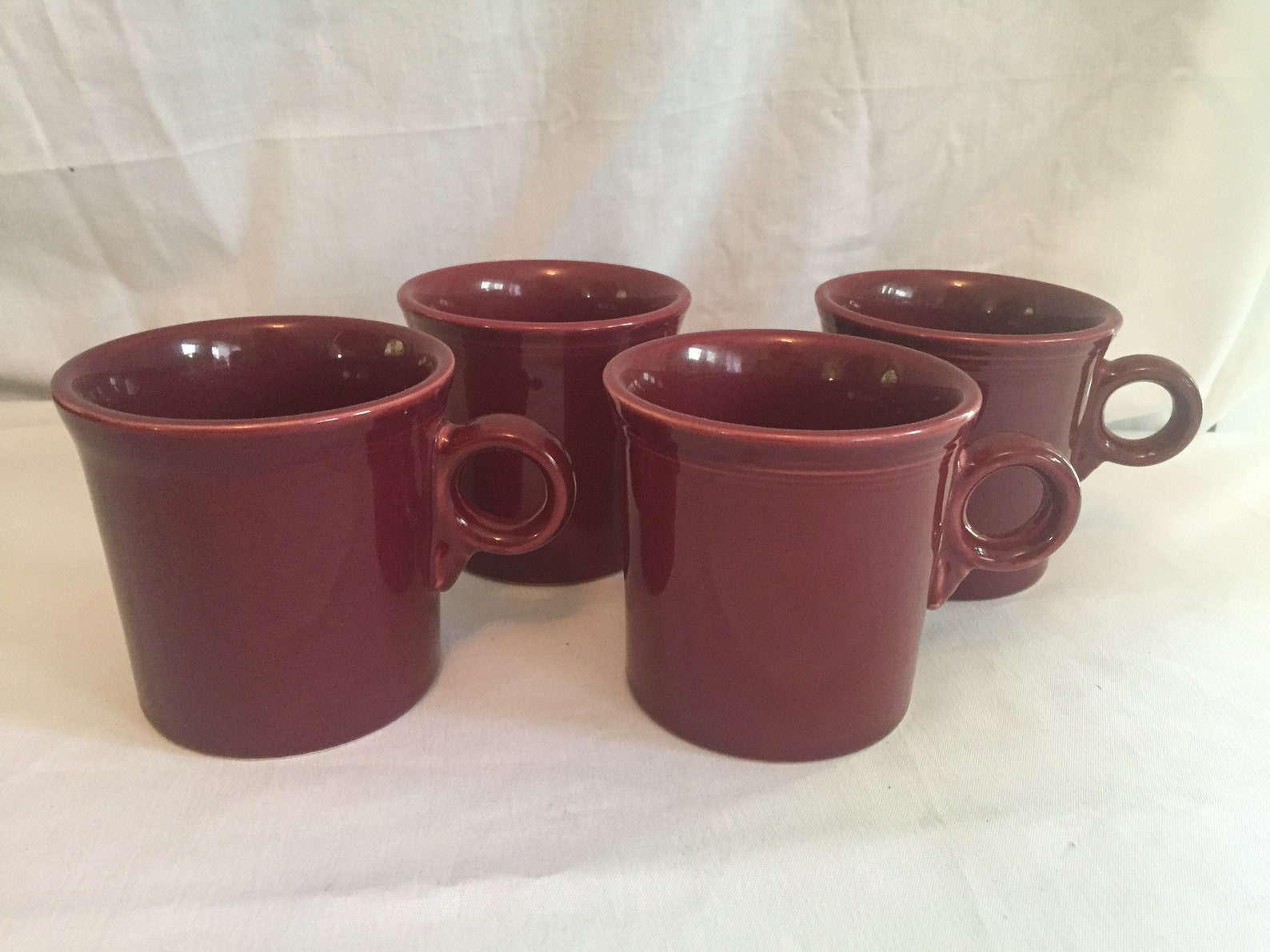 Vintage Fiestaware Cinnabar Coffee Mugs set of 4 Etsy