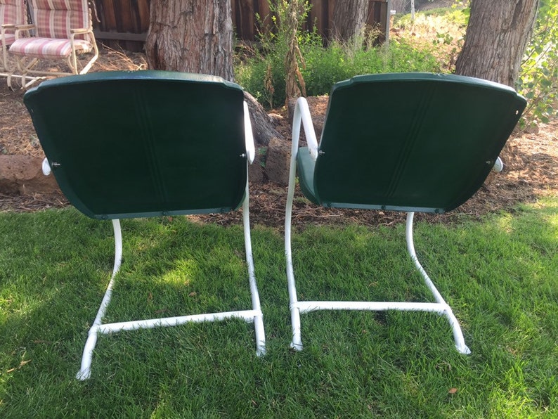 Pair of Vintage Metal Patio Bouncy Chairs Etsy