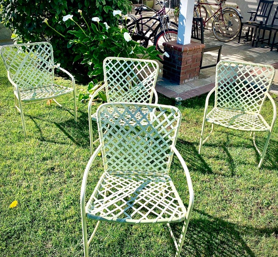 Vintage Brown Jordan Tamiami Dining Set 4 Arm Chairs With Etsy