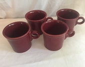 Vintage Fiestaware Cinnabar Coffee Mugs -set of 4