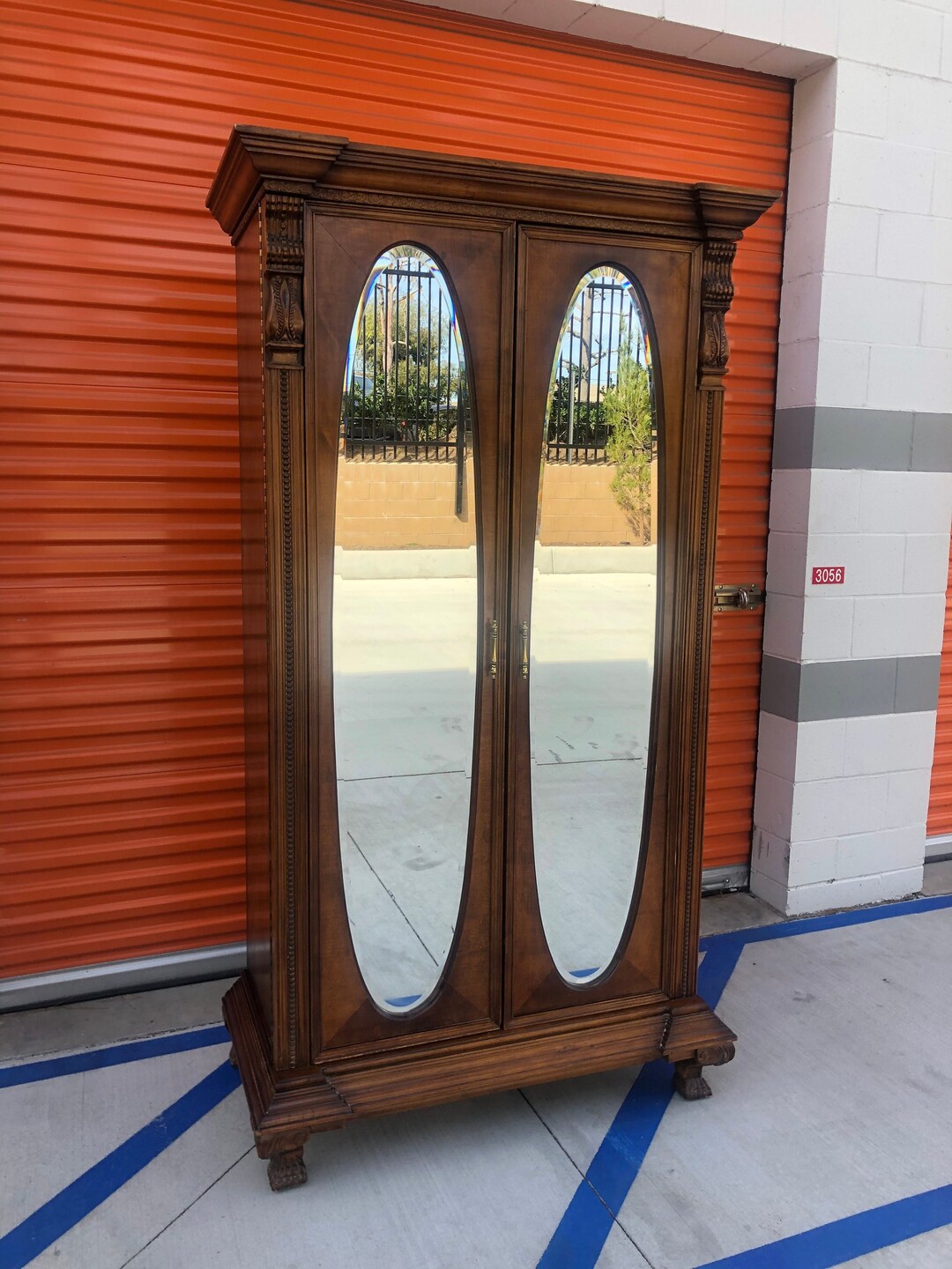 Vintage Pulaski Furniture Mirror Front Armoire Etsy