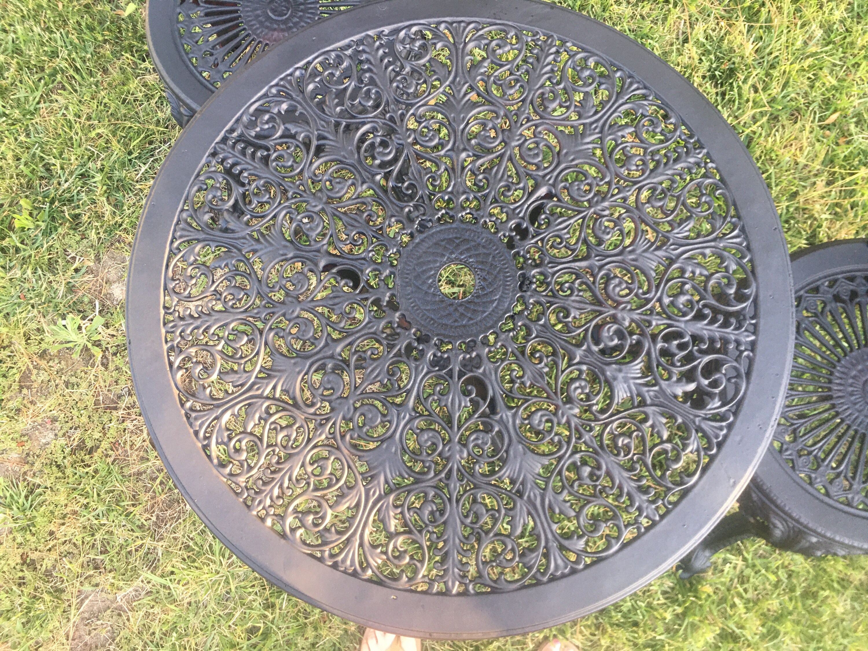 Vintage Cast Aluminum Patio Set 4 Chairs and Dining Table - Etsy