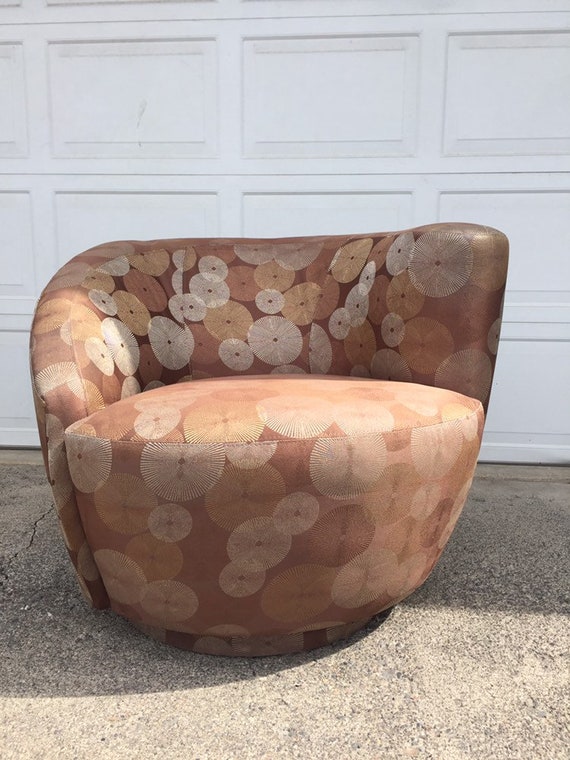Mid Century Nautilus Swivel Chair in the Manner of Vladimir Kagan Etsy