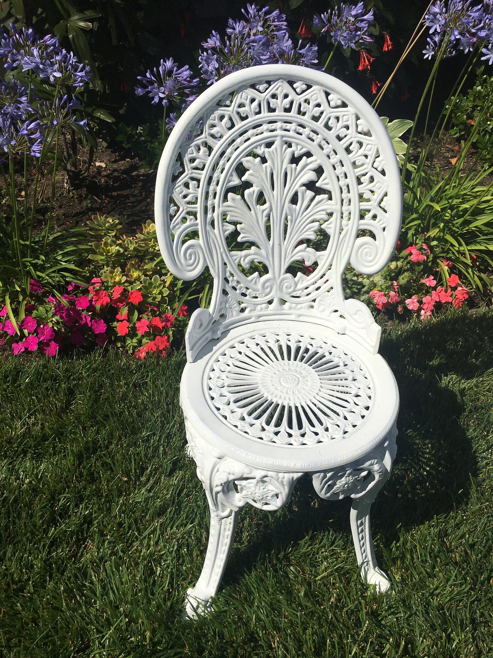 Vintage Cast Aluminum Patio Set 4 Chairs and Dining Table Etsy Israel