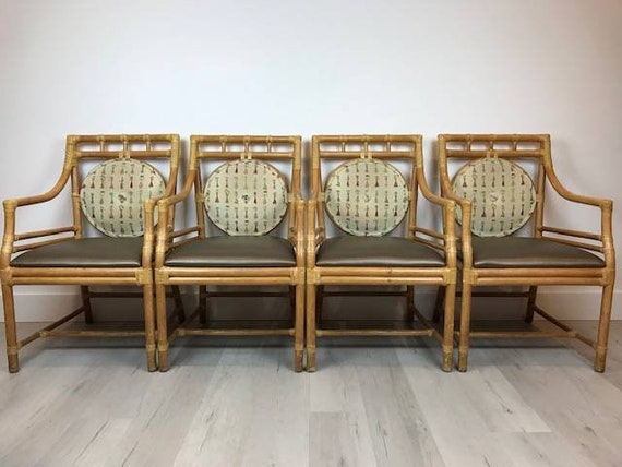 Vintage Mcguire Style Rattan Arm Chairs Many Available sold Individually Etsy