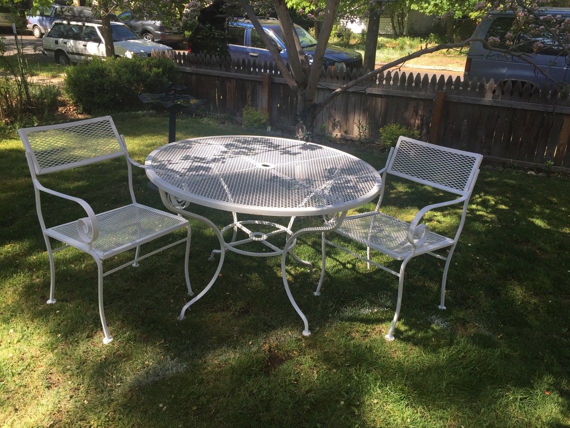 Woodard Vintage Mesh Patio Set 2 chairs and table Etsy