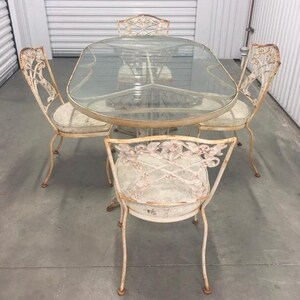 Vintage Brown Jordan Wrought Iron Patio Dining Set
