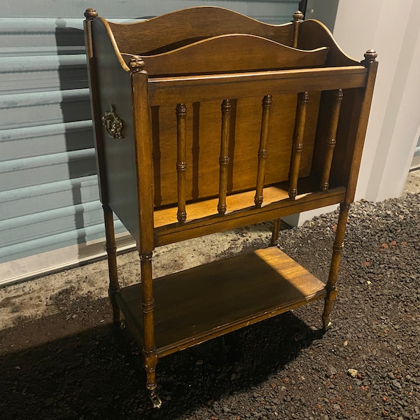 Vintage Canterbury Magazine Stand/rack with lower shelf
