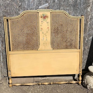 Vintage 1930’s Shabby Chic Distressed Twin Size Bed- headboard, footboard and siderails