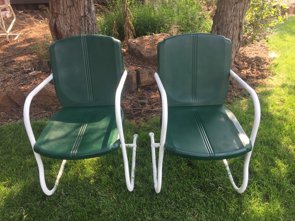Pair of Vintage Metal Patio Bouncy Chairs Etsy