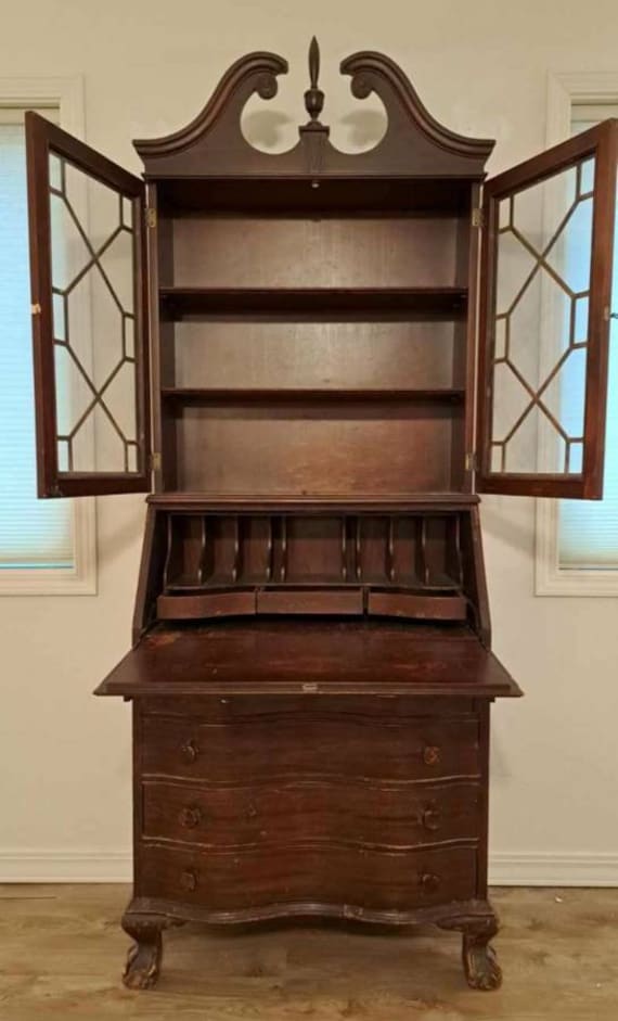 Chippendale drop front secretary desk discount