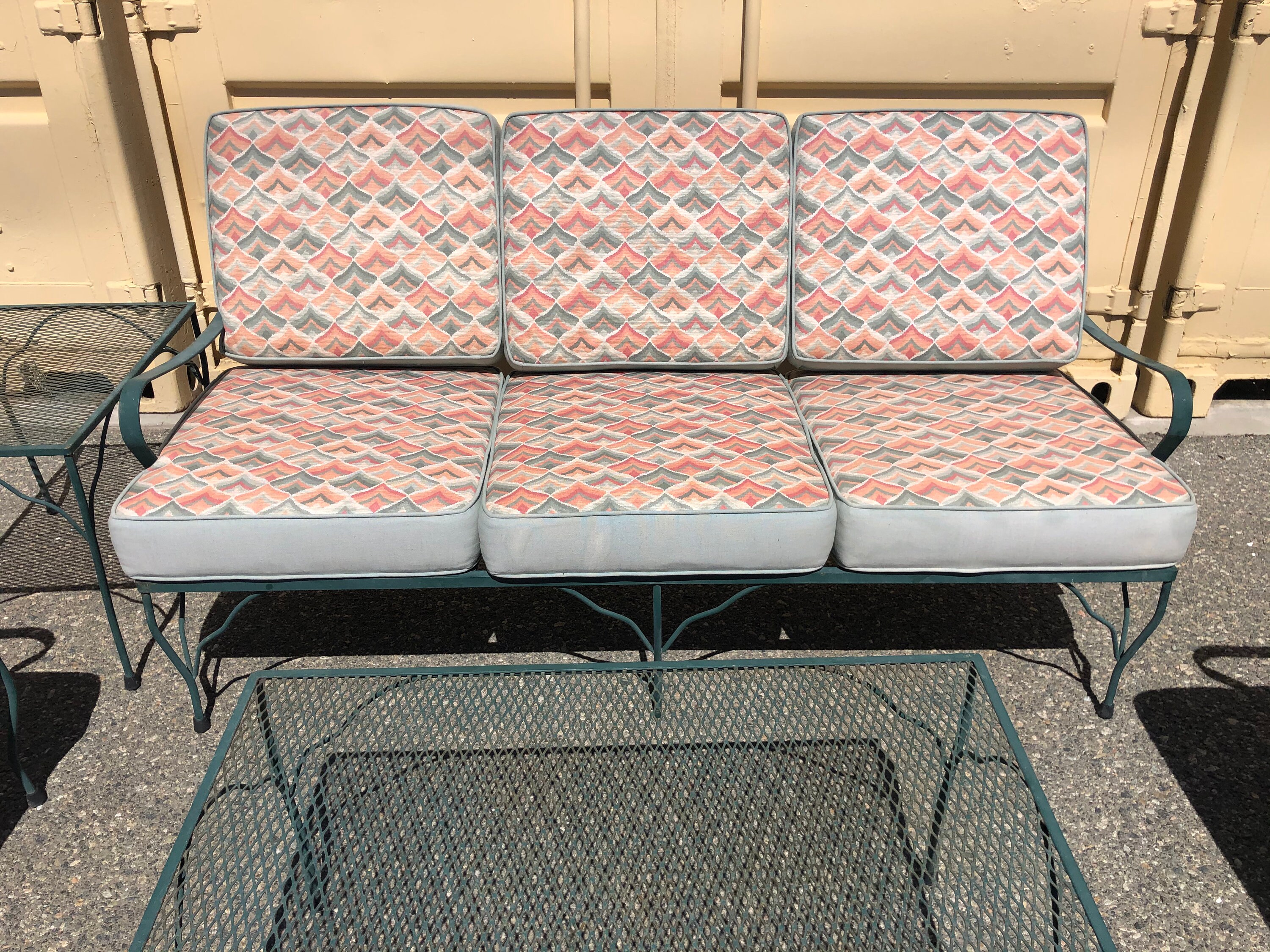 Vintage Woodard / Salterrini Wrought Iron Patio Conversation Etsy