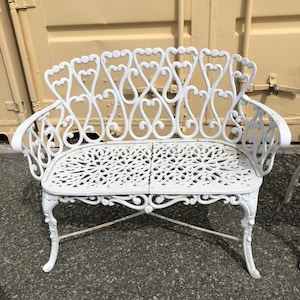 Vintage Victorian Cast Aluminum Patio Loveseat