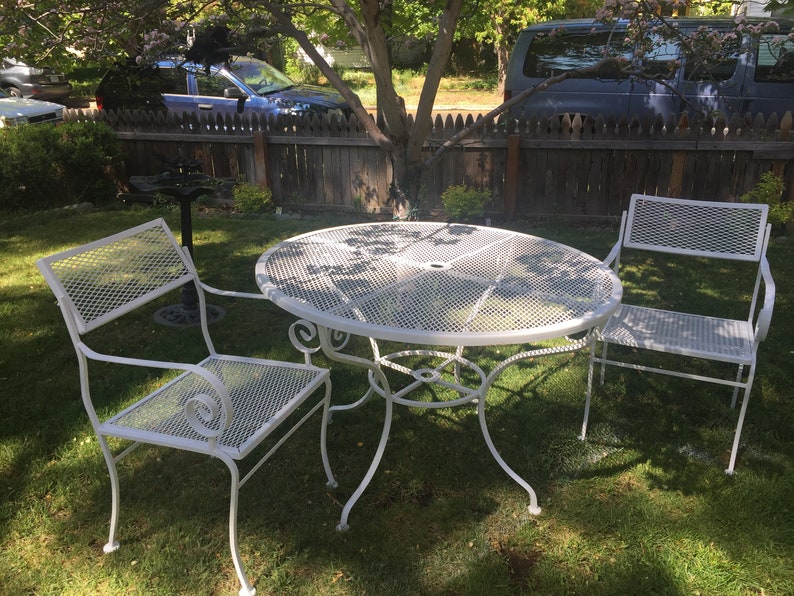 Woodard Vintage Mesh Patio Set 2 chairs and table Etsy