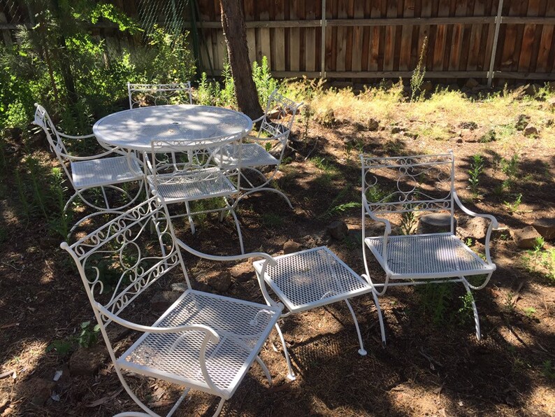 10 Piece Vintage Woodard Patio Set Russel Woodard Wrought Etsy