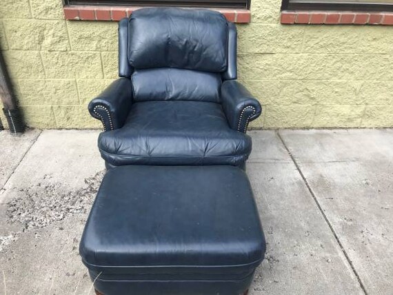 Low Wingback Recliner Chair, Thomasville Leather Swivel Recliner With Ottoman