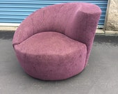 Mid Century Nautilus Swivel Chair by GuildCraft - in the manner of Vladimir Kagan