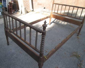 TAX RELIEF SALE- Antique 3/4 Full Size Spool Bed American Victorian Era Jenny Lind bed- 50” wide