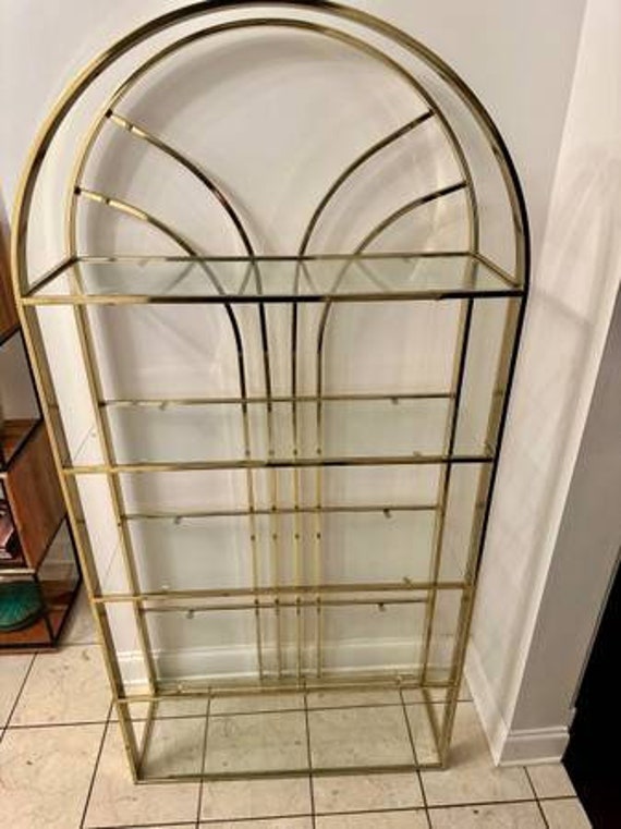 Vintage Brass Arched Etagere Designed by Milo Baughman for Design Institute  of America DIA 