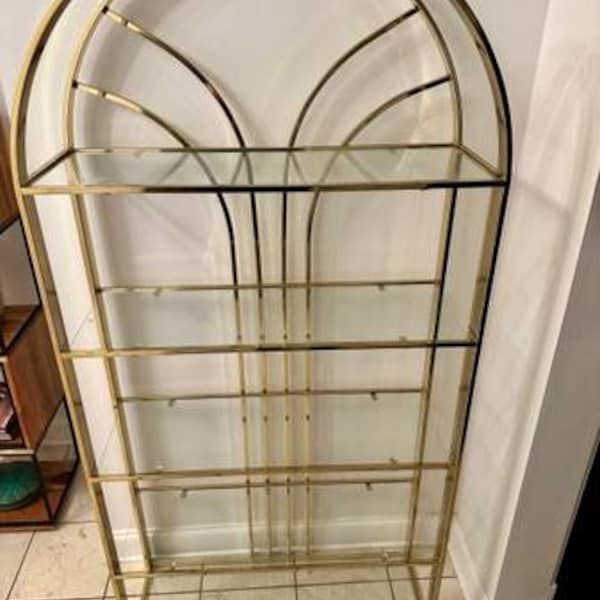 Vintage Brass Arched Etagere designed by Milo Baughman for Design Institute of America (DIA)