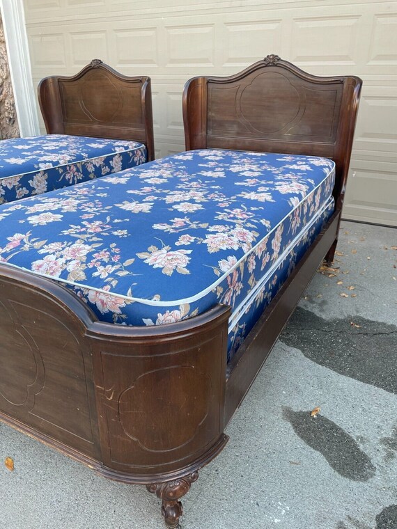 Pair of Antique French Curved Twin Beds With Siderails Etsy