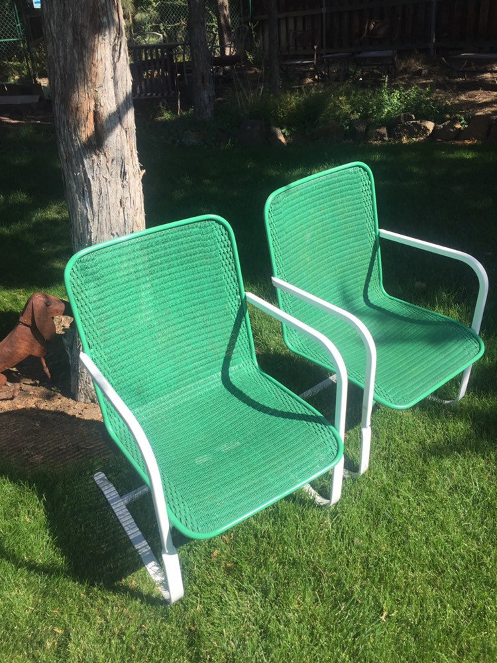 Pair of Vintage Lloyds Loom Patio Wicker Chair Bouncy Chairs Etsy