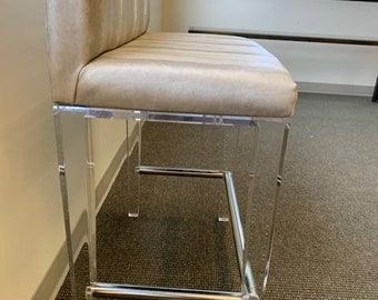 Contemporary Lucite and chrome accent chair