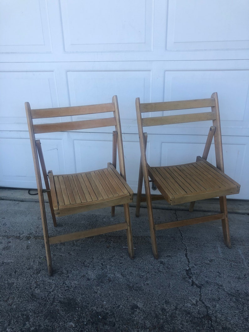 Vintage Folding Cruise Ship Chairs Made in Romania Etsy