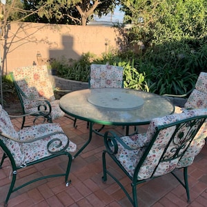Vintage Wrought Iron Patio Dining Set