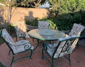 Vintage Wrought Iron Patio Dining Set