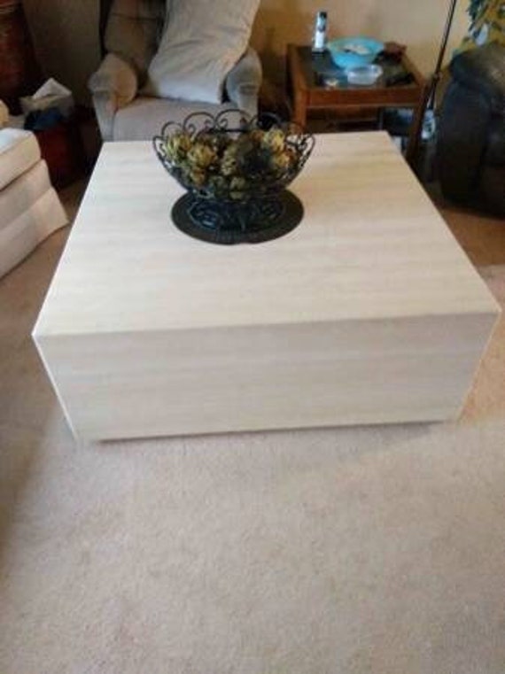 travertine coffee table square