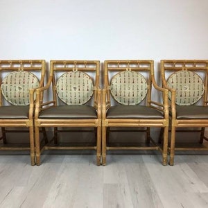 Vintage McGuire Style Rattan Arm Chairs ( many available-sold individually)